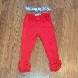 Red Ruffle Leggings